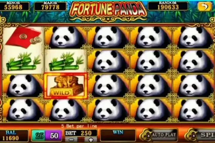 Fortune Panda slot reels full of pandas